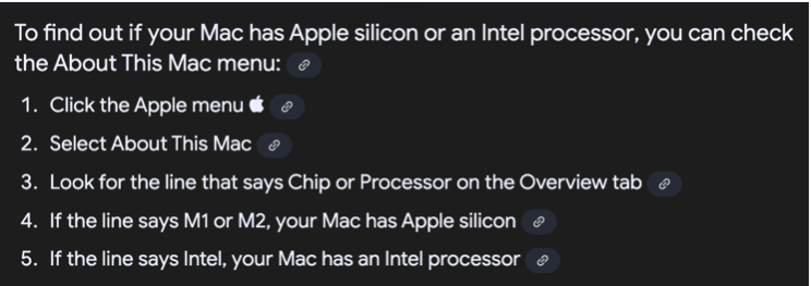 Determining Silicon or Intel Processor